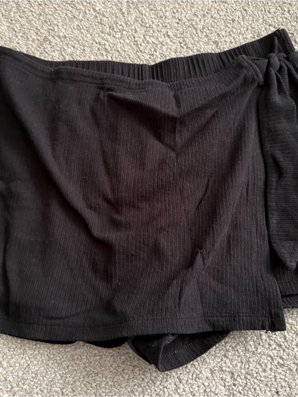 SO Black Ribbed Mini Skort